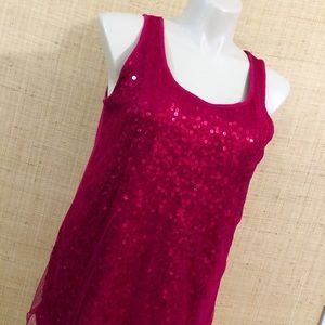 Lane Bryant Mesh-Over-Sequin sz 14/16 Tank Top